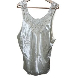 Onema White Slip Dress Silk Like Size Large